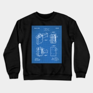 Zippo Lighter Patent - Smoking Smoker Smoke Vape Shop Art - Blueprint Crewneck Sweatshirt